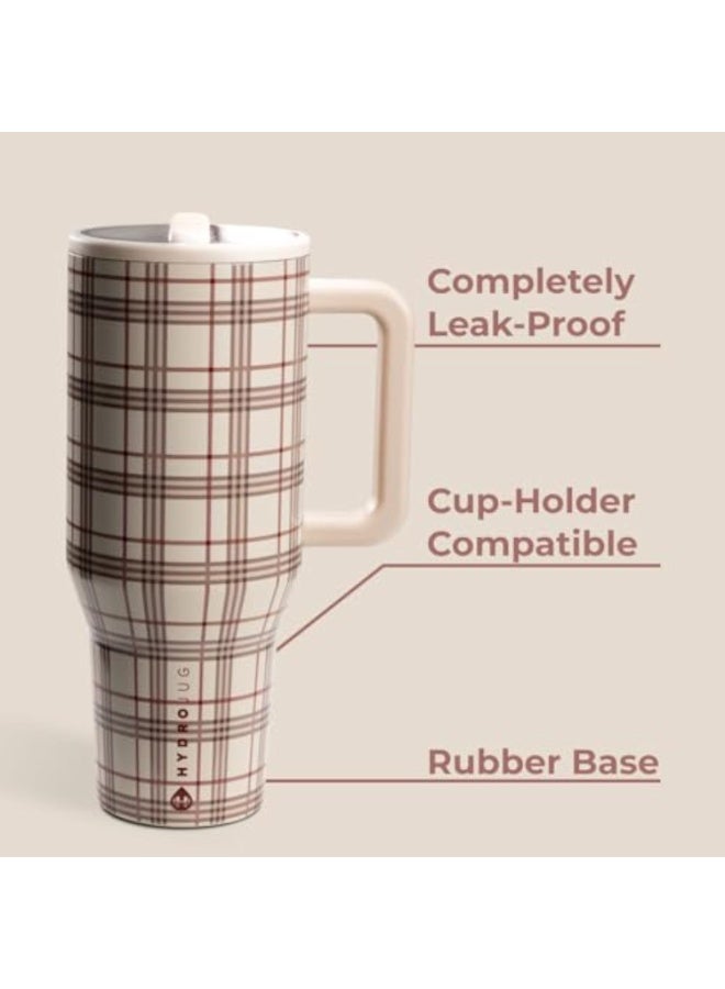 إبريق مائي Hydrojug Traveler - زجاجة ماء 40 أونصة مع مقبض وقش قش - يناسبها في حامل الكأس ، وتسرب مقاومة للبهلوان المعزول المقاوم للصدأ والقاعدة المطاطية - هدايا للنساء و ME - Image 2