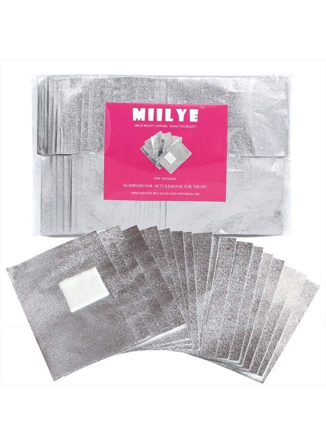 MIILYE Nail Polish Remover Foil Wraps for Acrylic/Dip Powder/UV/Gel/Polish Varnish Soak-off Removal, with Pre-attached Lint Free Pad (100x Gel Nail Polish Remover Wraps) - Image 1