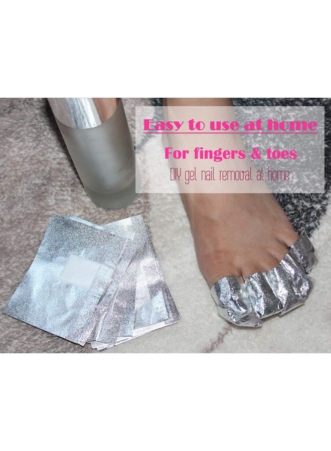 MIILYE Nail Polish Remover Foil Wraps for Acrylic/Dip Powder/UV/Gel/Polish Varnish Soak-off Removal, with Pre-attached Lint Free Pad (100x Gel Nail Polish Remover Wraps) - Image 5
