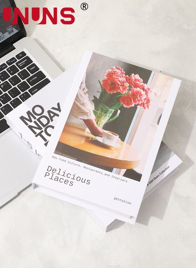 UNUNS 5 قطع كتب زخرفية، كتب مزيفة لتزيين المنزل، كتب جمالية لتزيين الغرفة، طاولة قهوة، غرفة المعيشة، تصميم أنيق، رف الكتب، تزيين الرفوف، مجموعة كتب زخرفية مصممة - Image 3