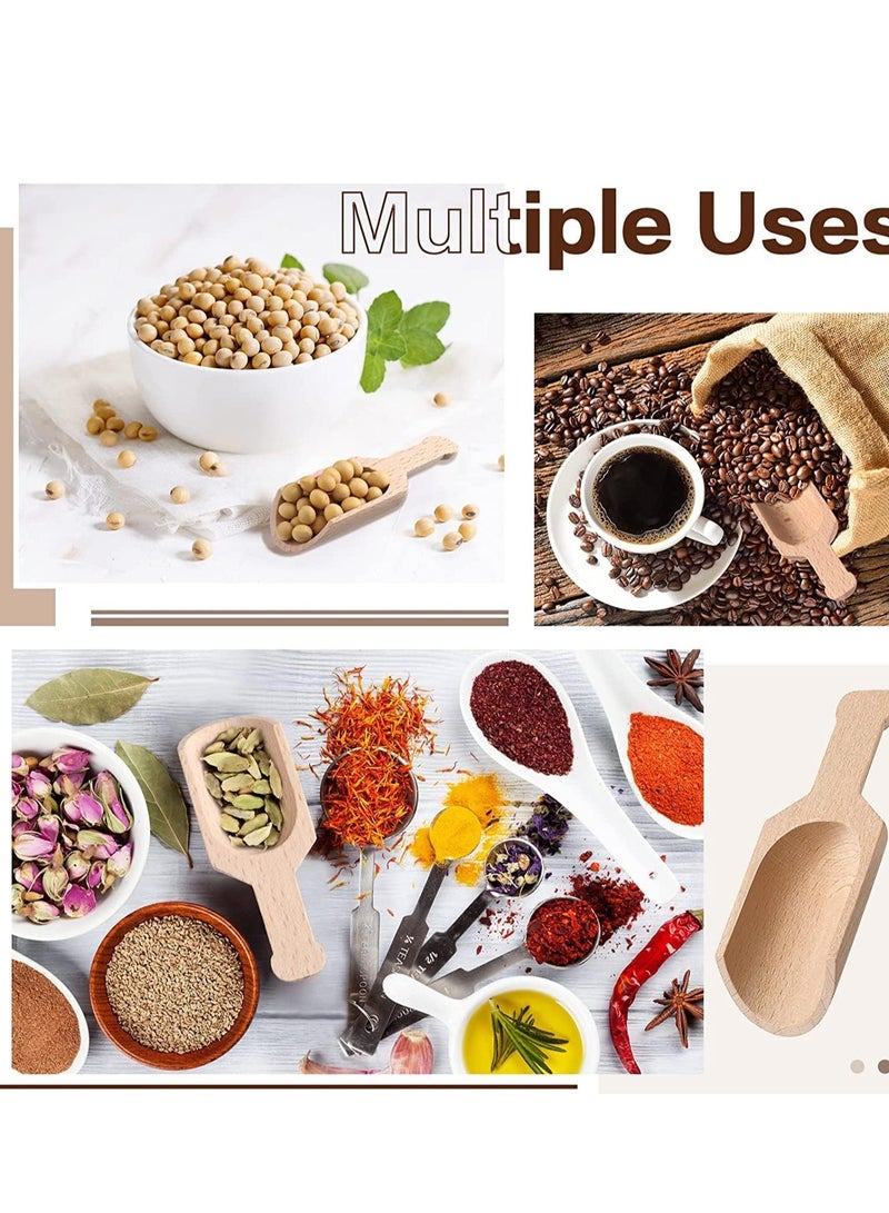 Wooden Scoops for Canisters, Small Bath Salt Mini Wood Coffee Spoon Washing Spices Tea Beans Sugar Scrubs Salts Cooking 1.2 x 3.2 Inches 12 Pieces  - Image 3