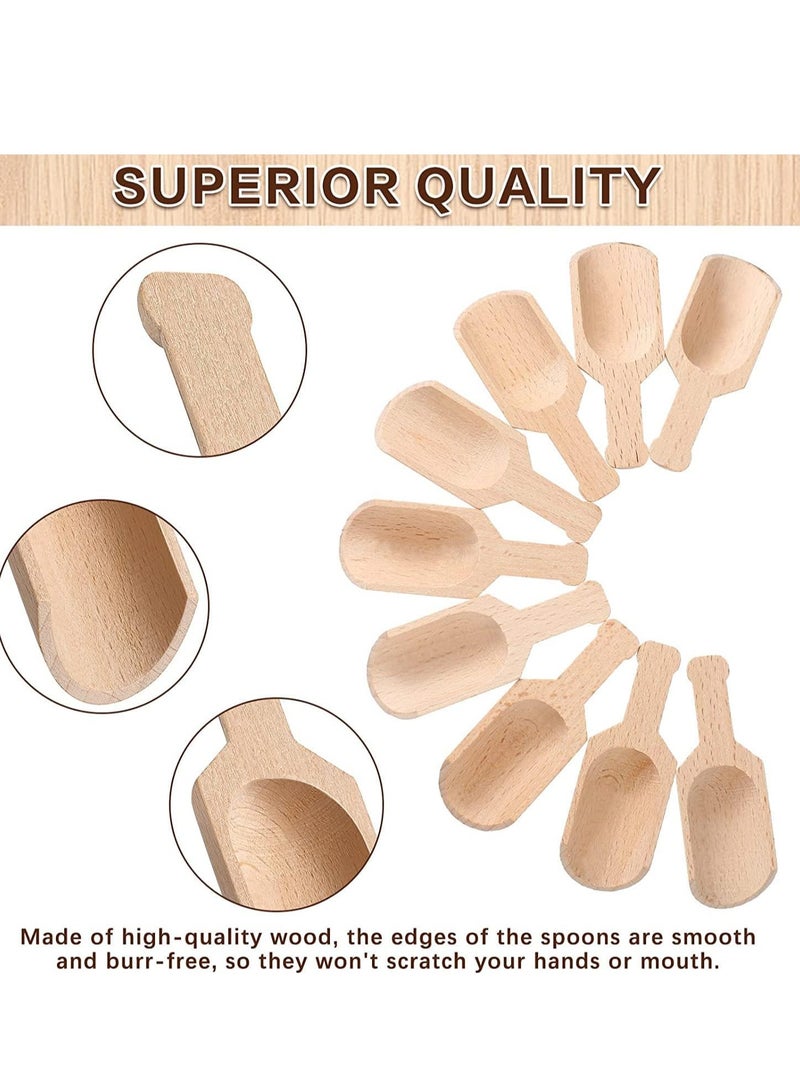 Wooden Scoops for Canisters, Small Bath Salt Mini Wood Coffee Spoon Washing Spices Tea Beans Sugar Scrubs Salts Cooking 1.2 x 3.2 Inches 12 Pieces  - Image 2