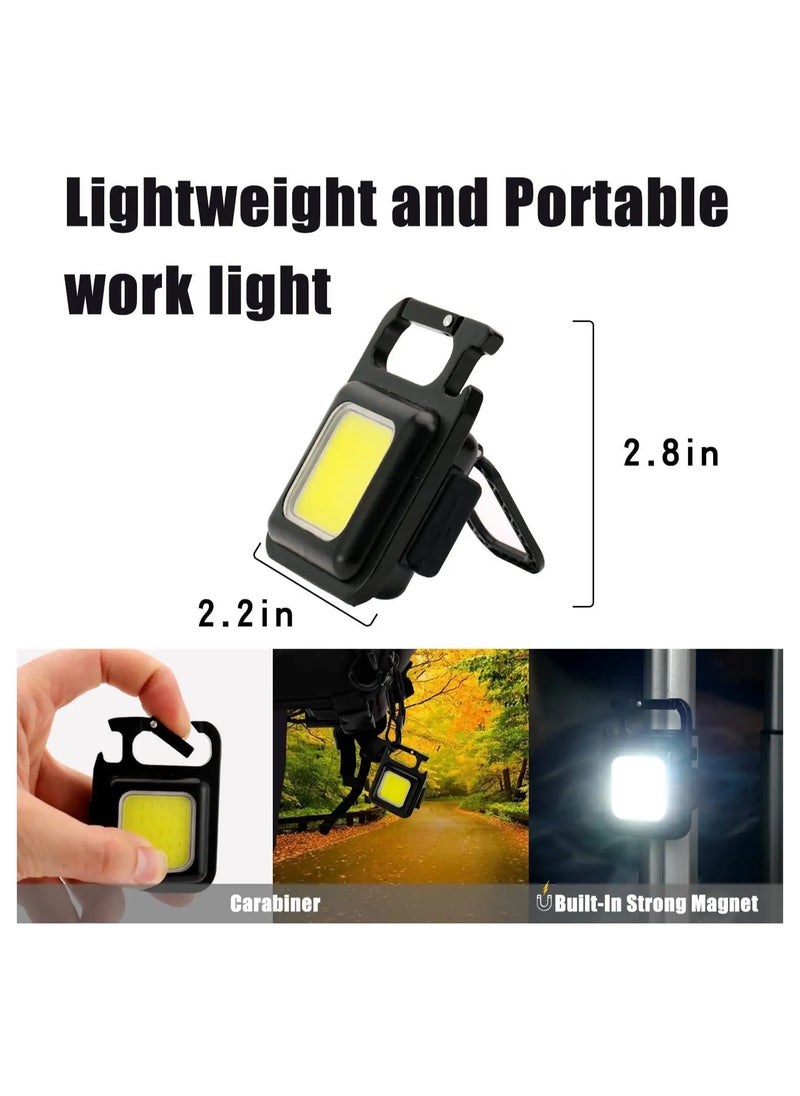 HEXABEX Bright Light Mini Key Chain Led Light COB 800 Lumens Outdoor Rechargeable Small Magnetic Flash Light Black  - Image 2