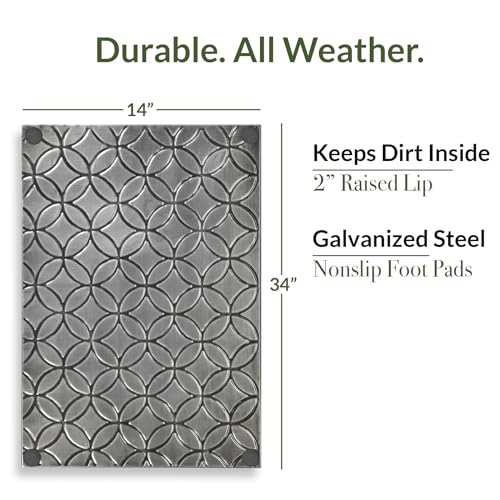 Good Directions Small Boot Tray, Double Circles Multi-Purpose All Weather Decorative Boot Shoes, Plants, Garage, Patio Door, Pet Bowls, 20 inch Entry Indoor Shoe Tray for Apartment, Dark Zinc Gray - Image 3