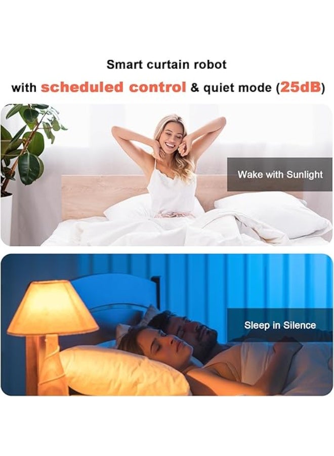 جهاز فتح وإغلاق الستائر الأوتوماتيكي - جهاز فتح ستائر ذكي إلكتروني للسكك الرومانية، مزود بتقنية بلوتوث وتطبيق/مؤقت، متوافق مع أليكسا وجوجل هوم، ستائر كهربائية مع جهاز تحكم عن بعد - Image 5