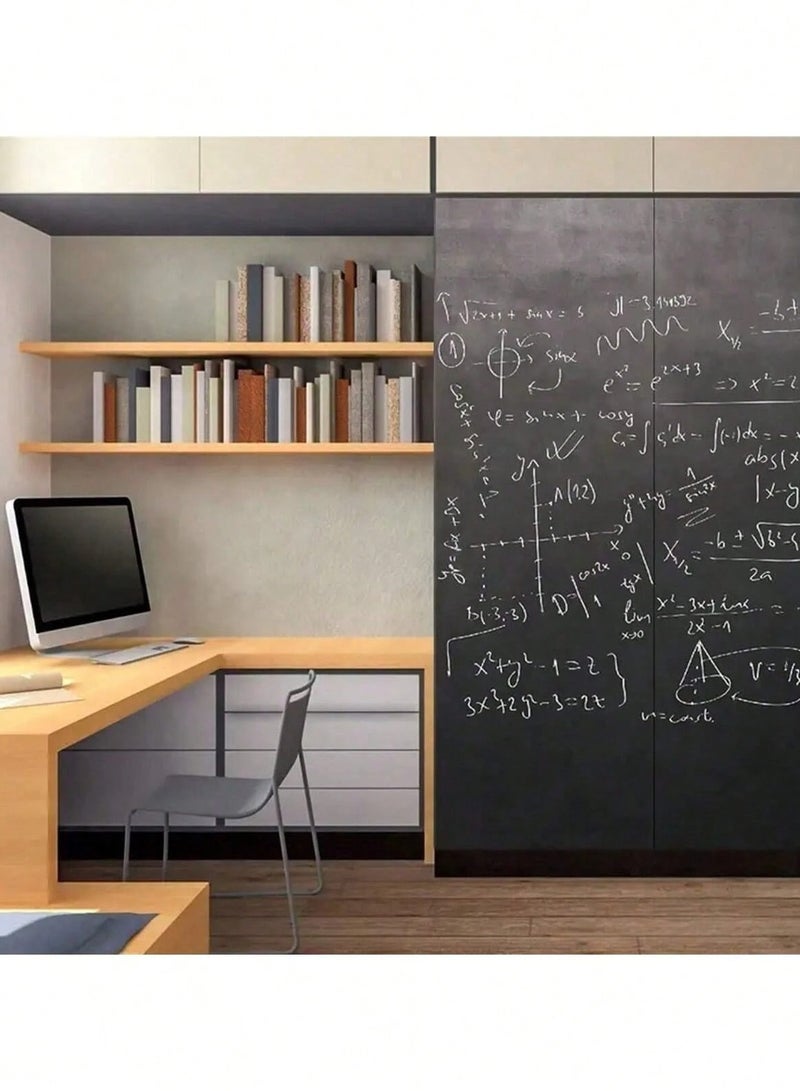 Chalkboard Sticker for Kids – Encourages learning letters, numbers, and free drawing, helping to boost your child’s imagination and skills. Sticker size: (200×45 cm) – Comes with 3 chalk pens and an eraser - Image 4