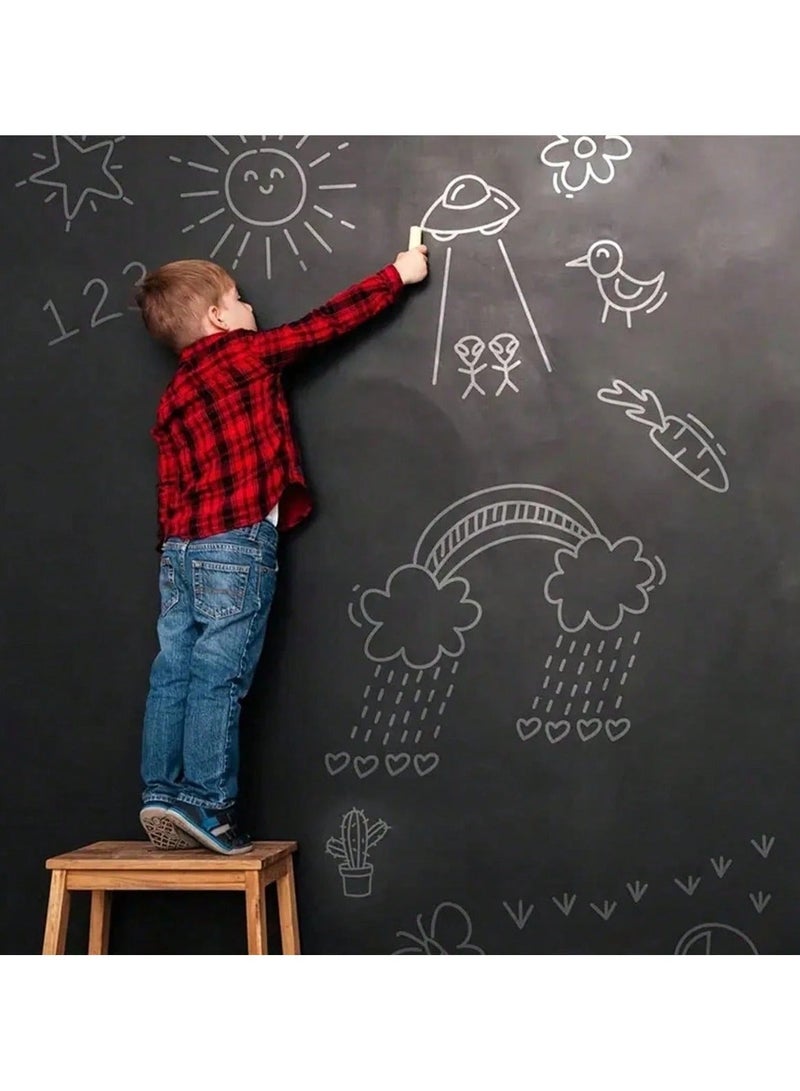 Chalkboard Sticker for Kids – Encourages learning letters, numbers, and free drawing, helping to boost your child’s imagination and skills. Sticker size: (200×45 cm) – Comes with 3 chalk pens and an eraser - Image 3