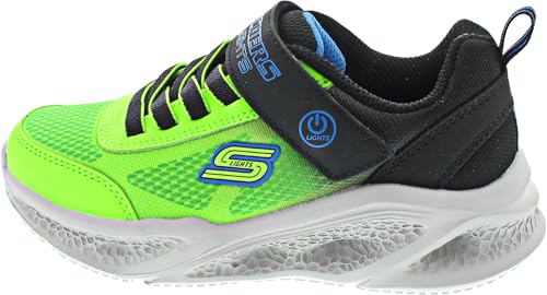 SKECHERS حذاء سكيشرز للأطفال ميتور-لايتس-كريندو، أسود/أزرق/ليموني، 4 أطفال كبار - Image 1