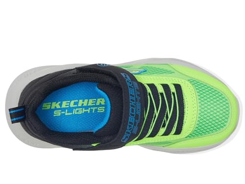 SKECHERS حذاء سكيشرز للأطفال ميتور-لايتس-كريندو، أسود/أزرق/ليموني، 4 أطفال كبار - Image 3