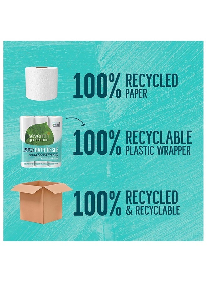 Seventh Generation Toilet Paper White Bathroom Tissue 2-ply 100% Recycled Paper without Chlorine Bleach 24 count, (Pack of 2) - Image 2
