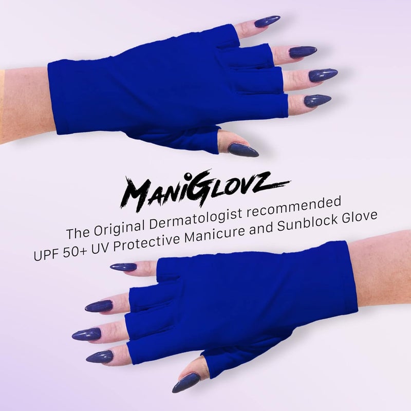 ManiGlovz Anti-UV and Sunblock Protection Shield Driving Gloves for Gel Nail Manicure (Nude) - Image 2