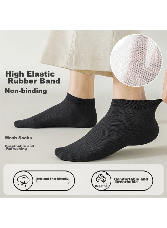 LANG SHA Langsha Men's Socks, 10 Pairs, Combed Cotton, Antibacterial Mesh Short Socks, Men's Cotton Socks, Odor-resistant, Sweat-absorbing, Athletic Socks For Men - Image 2