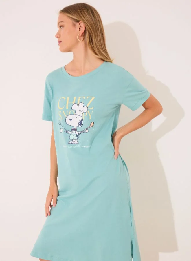 women'secret Long 100% Cotton Sebastian Green Nightgown