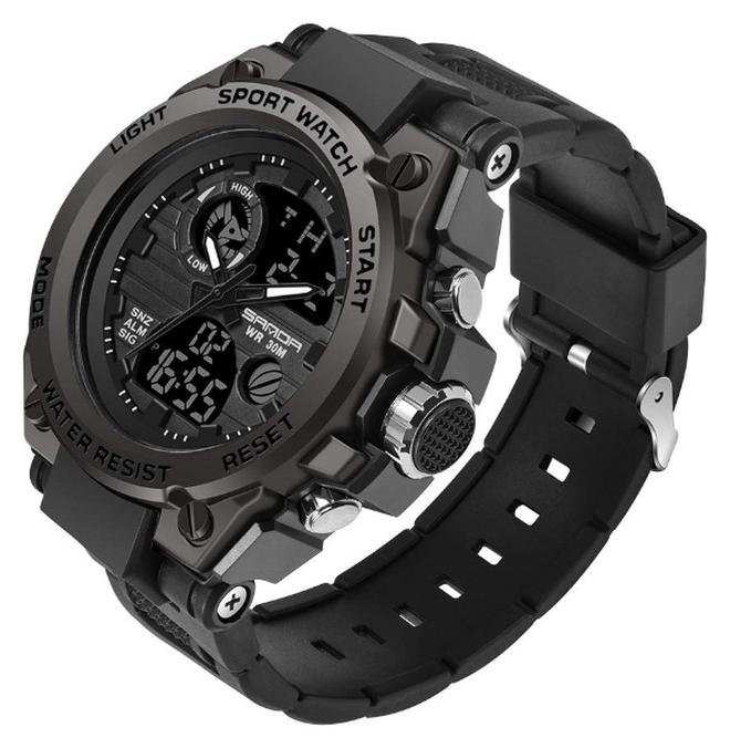 Sanda Men's Watches Sports Outdoor Waterproof Watches Men's Date Multifunction Stopwatch Analog Watch - Image 1