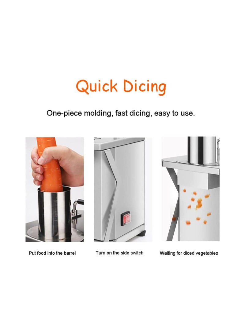 LETWOO - LETWOO Vegetable Dicer,Commercial Electric Onion Dicer Food Dicer,Fruit and Vegetable Dicer,with 6/8/10/12/15mm Dicing Molds Blades Stainless Steel Automatic Fruit and Vegetable Chopper Dicer - Image 1