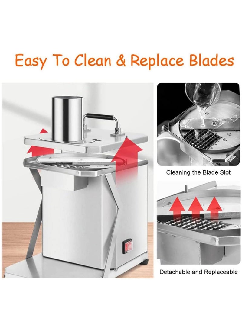 LETWOO - LETWOO Vegetable Dicer,Commercial Electric Onion Dicer Food Dicer,Fruit and Vegetable Dicer,with 6/8/10/12/15mm Dicing Molds Blades Stainless Steel Automatic Fruit and Vegetable Chopper Dicer - Image 1