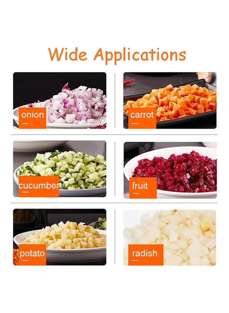 LETWOO - LETWOO Vegetable Dicer,Commercial Electric Onion Dicer Food Dicer,Fruit and Vegetable Dicer,with 6/8/10/12/15mm Dicing Molds Blades Stainless Steel Automatic Fruit and Vegetable Chopper Dicer - Image 1