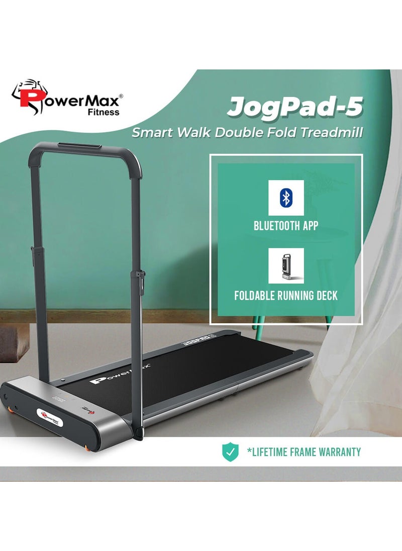 PowerMax Fitness - JogPad-5 Smart Walk & Jog, Double Fold Treadmill with Remote Control - Image 1
