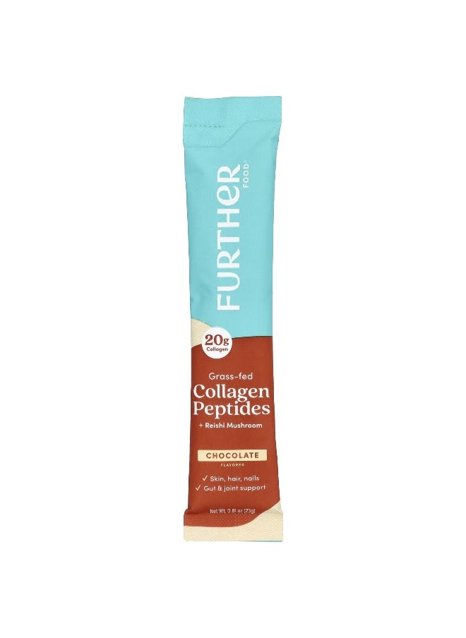 Further Food Further Food, Grass-Fed Collagen Peptides + Reishi Mushroom, Chocolate, 12 Packets, 0.81 oz (23 g) Each  - Image 3