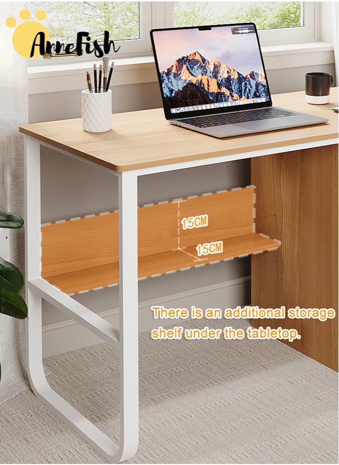 AnneFish 120*60cm Office PC Table Laptop Desk Multifunction Computer Gaming Table Study Writing Desk Home Work Station With Storage Bookshelf And Drawers With Lock  - Image 5