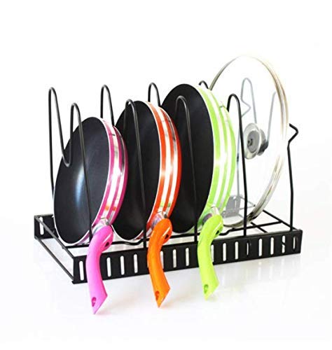 Dhruheer HeavyDuty Adjustable Pan Pot Organizer Rack Holder for Utensils Cookware 5Tier Cookware Holder for Cabinet Cupboard Storage - Image 2