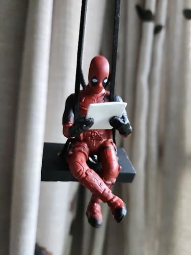 WYJS Funny Anime Car Mirror Hanging Accessories - Deadpool Ornaments Rearview Mirror Decoration - Christmas Car Interior Decor - Image 1
