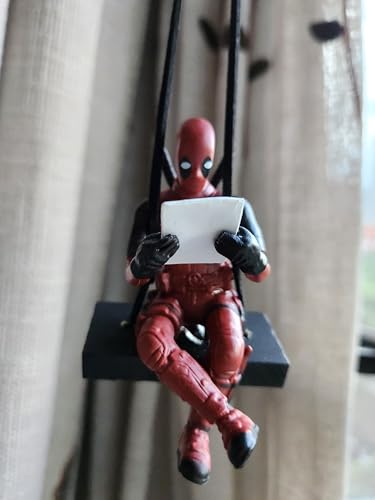 WYJS Funny Anime Car Mirror Hanging Accessories - Deadpool Ornaments Rearview Mirror Decoration - Christmas Car Interior Decor - Image 3