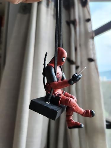 WYJS Funny Anime Car Mirror Hanging Accessories - Deadpool Ornaments Rearview Mirror Decoration - Christmas Car Interior Decor - Image 2