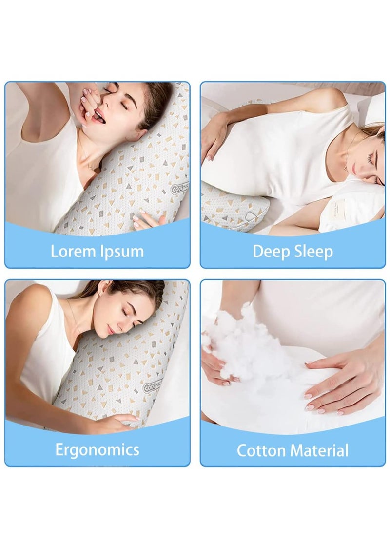 وسائد الحمل للنوم ، وسادة الجسم الناعمة للحمل مع غطاء وسادة قابل للفصل والتعديل ، وسادة الأمومة للبطن والظهر والساقين والوركين (أبيض) - Image 3
