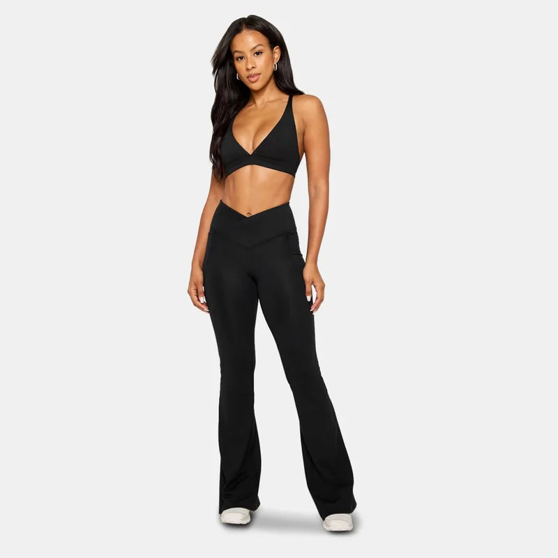 Fabletics Black Women's PureLuxe Low-Support Triangle Training Sports Bra for Women | Best Price UAE
