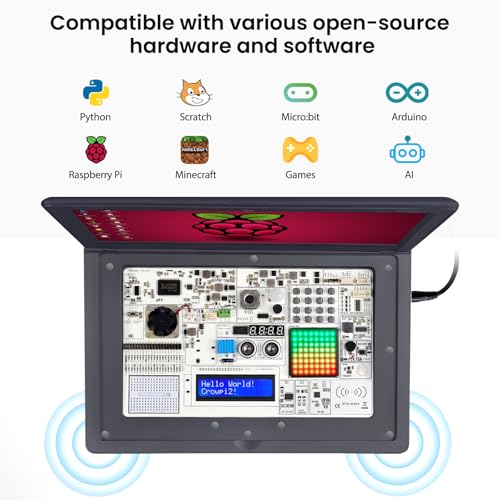 ELECROW CrowPi 2 All-in-one Kit Compatible for Raspberry Pi 4/5 Laptop, Without RPi 5 Board, Learning Programming Sensor Kit with 11.6 Inch IPS Screen for Professional Adult (Basic Kit) - Image 3