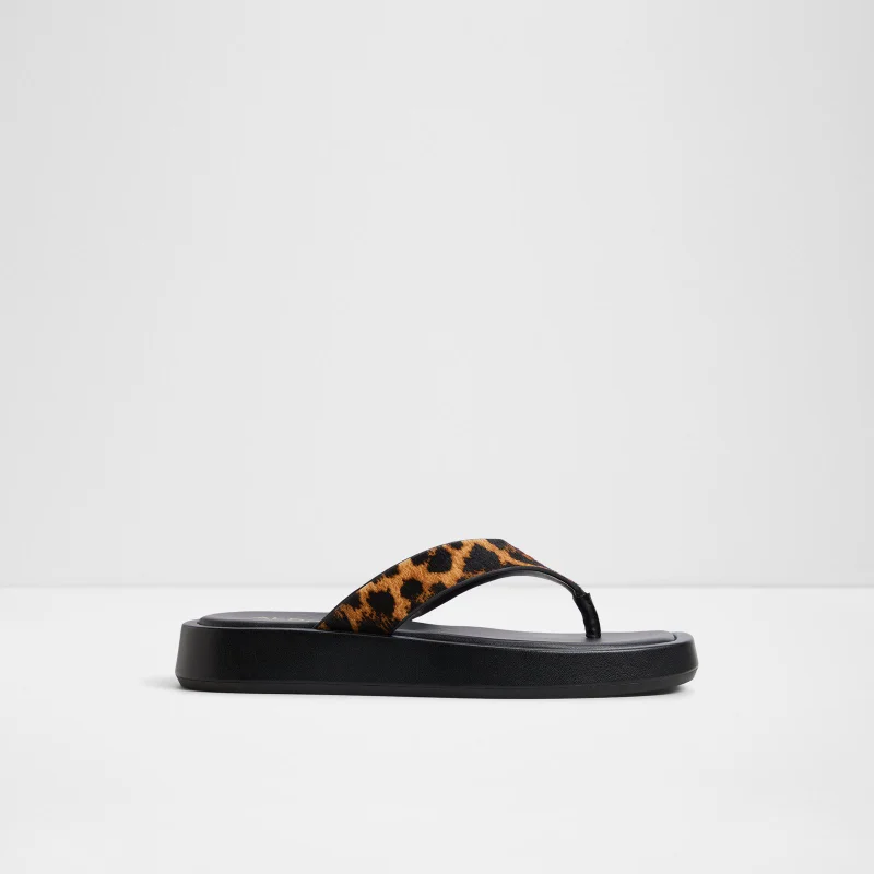 GRETTLE Animal Printed Flat Sandals