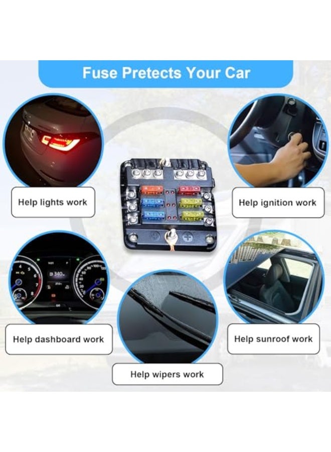 Azonee Car Fuse Kit, 350pcs Automotive Fuses (2A-40A), Including Micro, Mini, Standard Sizes, Fuse Puller, UL Listed, Zinc & Plastic Material - Image 4