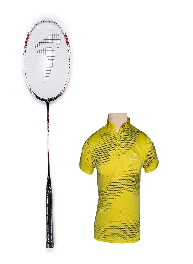 FLYPOWER Badminton Racket Composite Material Agni 4 With T-Shirt Nias Yellow Size 2Xl - Image 2