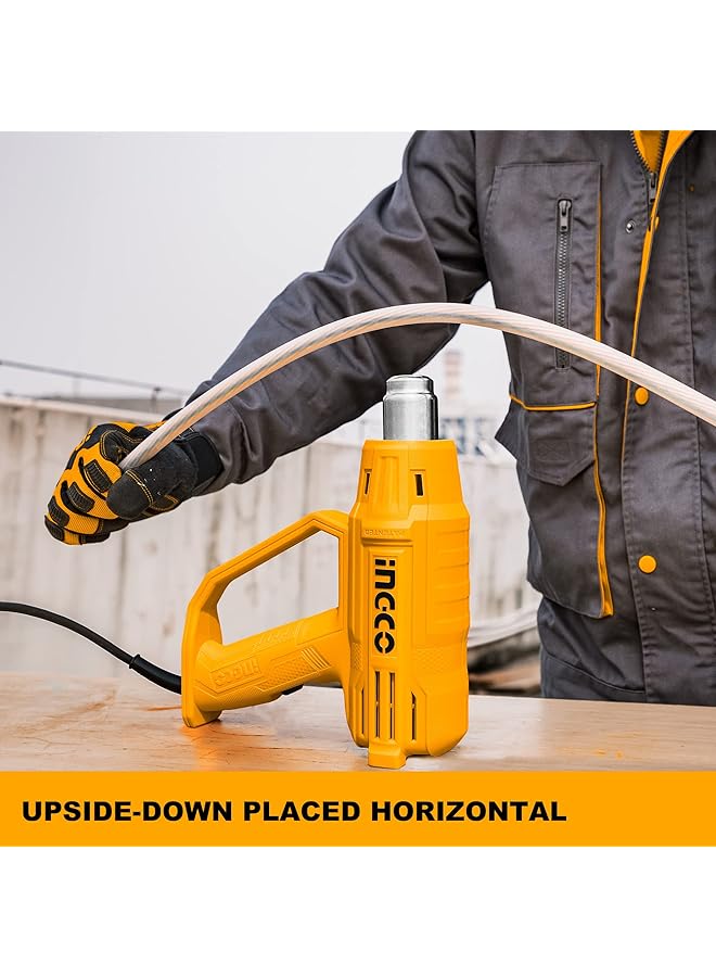 INGCO Heat Gun 2000W Heavy Duty Hot Air Gun With 3 Nozzles And 1Pcs Scraper 480 ℃ 560℃ Heat Gun With Overload Protection For Crafts Shrinking Pvc Stripping Paint - Image 5