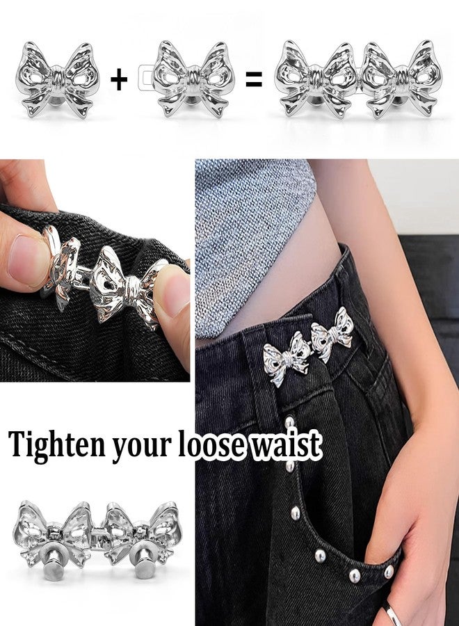 Philbinden 8 Sets Pant Waist Tightener,Adjustable Detachable Decorative Waist Buckles, Jeans Buttons for Loose Jeans,Crystal Pants Clips for Waist (Gold) - Image 3