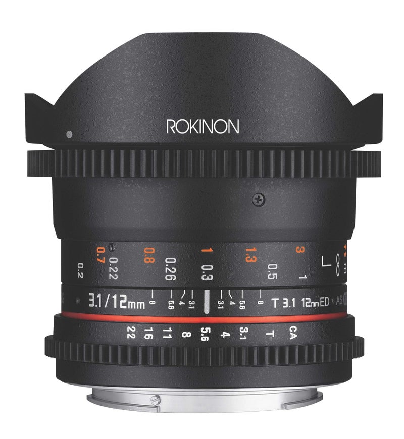 Rokinon Cine DS 12mm T3.1 Ultra Wide Cine Fisheye Lens for Canon EOS EF DSLR Cameras - Full Frame Compatible - Image 3