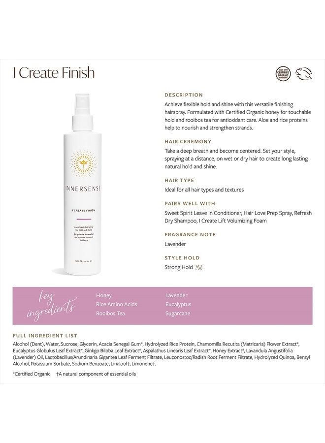 innersense Organic Beauty - Natural I Create Finish Finishing Spray | Non-Toxic, Cruelty-Free, Clean Haircare (10 fl oz) - Image 3