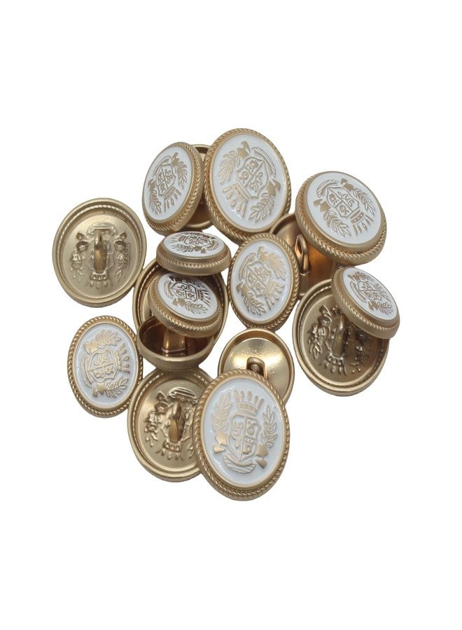MebuZip 14 Pieces White Gold Metal Blazer Button Set 18mm 23mm for Blazers, Suits, Sport Coats, Uniform, Jackets (MBM36) - Image 2