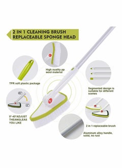 Excefore Cleaning Brush, 2 in 1 Tub Tile Scrubber Brush Sponge with 46'' Extendable Long Lightweight Handle, Rotatable Detachable Stiff Bristles Scrub Brush for Kitchen Shower Bathtub Floor  - Image 4