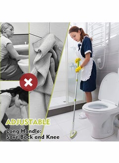Excefore Cleaning Brush, 2 in 1 Tub Tile Scrubber Brush Sponge with 46'' Extendable Long Lightweight Handle, Rotatable Detachable Stiff Bristles Scrub Brush for Kitchen Shower Bathtub Floor  - Image 2