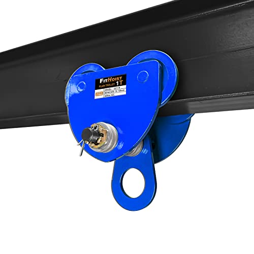FITHOIST Manually Trolley 1 Ton | 2200LBS Capacity Steel Push Beam Trolley | Adjustable for I-Beam Flange Width 3" to 5" | Plain Trolley Crane with Four Sturdy Wheels - Image 1
