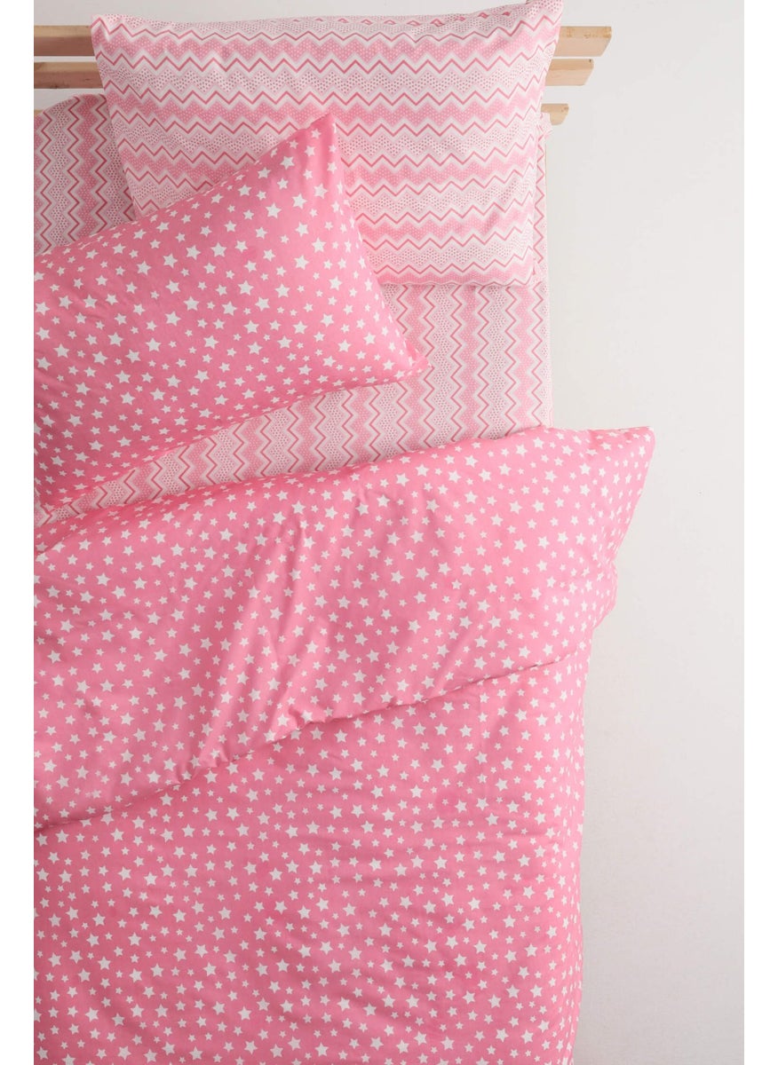 Star Cotton Single Duvet Cover Set with Fitted Sheets - Pink - pzsku/Z5FDD663528AD42C09FCDZ/45/_/1725792715/f32f54d9-ef1c-407c-a435-2ceee61ec5d4