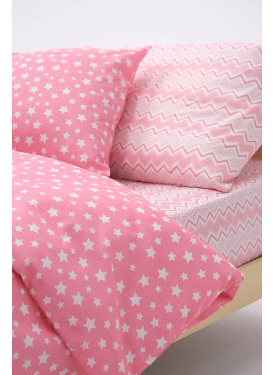 Star Cotton Single Duvet Cover Set with Fitted Sheets - Pink - pzsku/Z5FDD663528AD42C09FCDZ/45/_/1725792732/ee9c5255-502f-4f6f-853f-313956d0aa5f