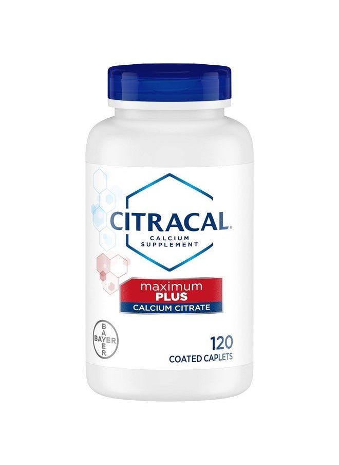 CITRACAL - Citracal Maximum Plus, Highly Soluble, Easily Digested, 650 mg Calcium Citrate With 1000 IU Vitamin D3, Bone Health Supplement for Adults, Caplets, 120 Count - Image 1