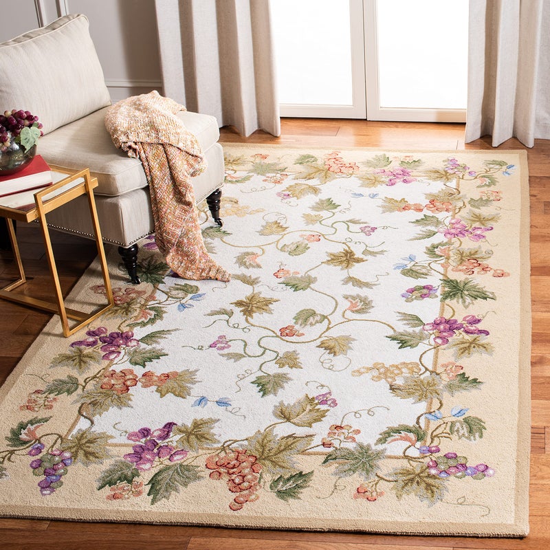 Safavieh SAFAVIEH Chelsea Collection Accent Rug  39 x 59 Ivory HandHooked French Country Wool Ideal for High Traffic Areas in Entryway Living Room Bedroom HK116A 