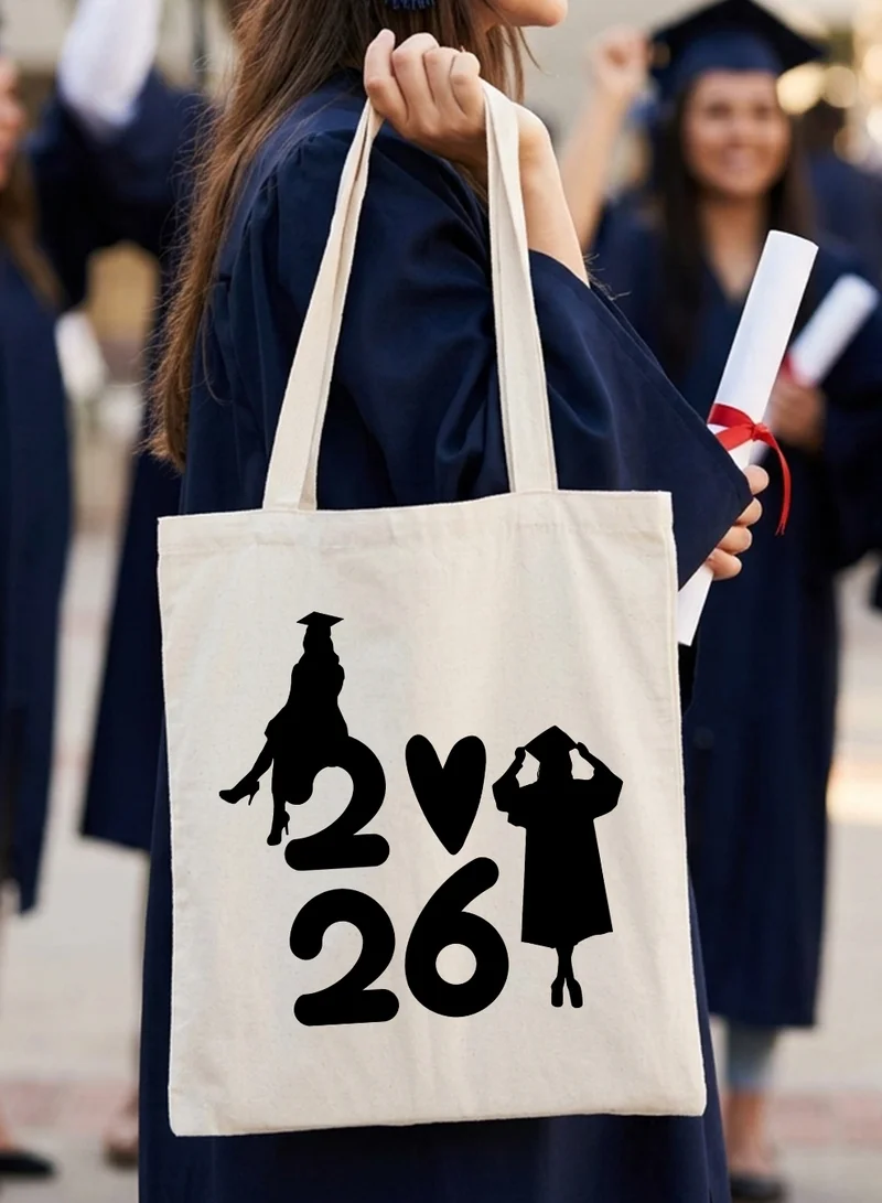 LOWHA Polyester Shoulder Tote Bag for 2026 Graduation Celebration