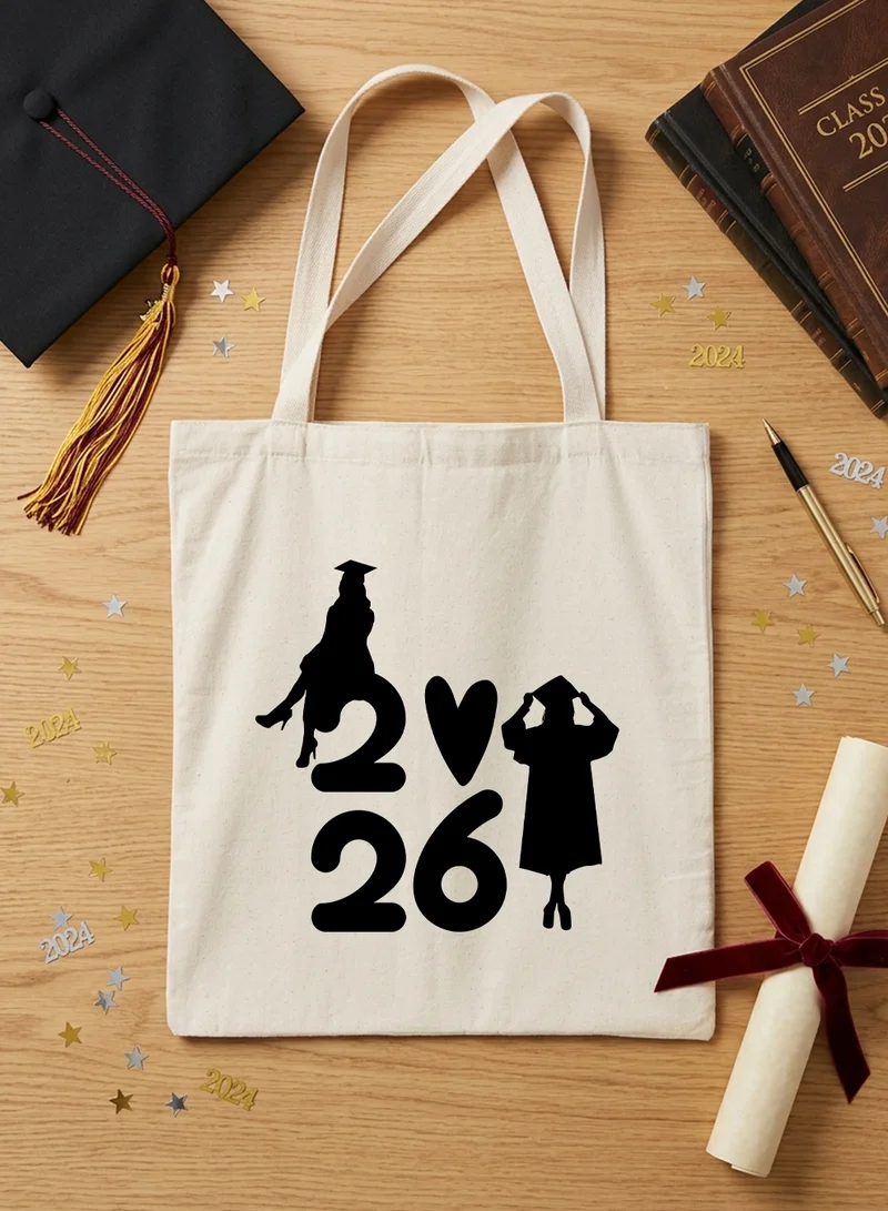 LOWHA Polyester Shoulder Tote Bag for 2026 Graduation Celebration