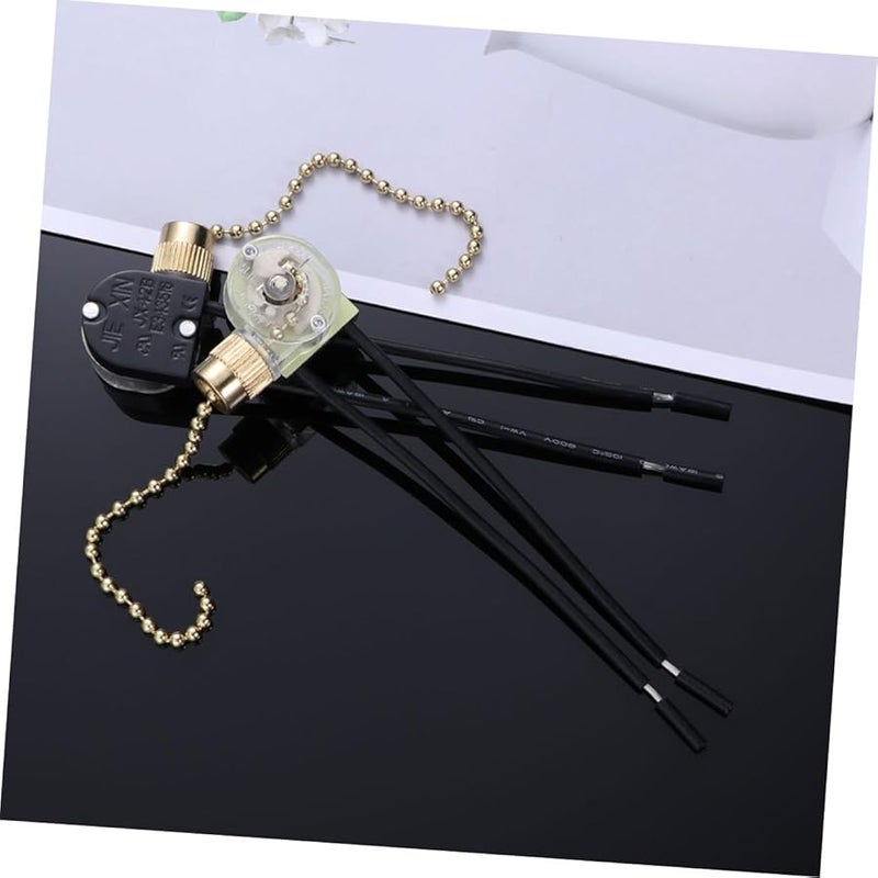 Angoily 3 حزمة سلسلة سحب مروحة سقف ذهبية استبدال سهل التركيب تركيبات المظلة ذات السلكين - Image 5