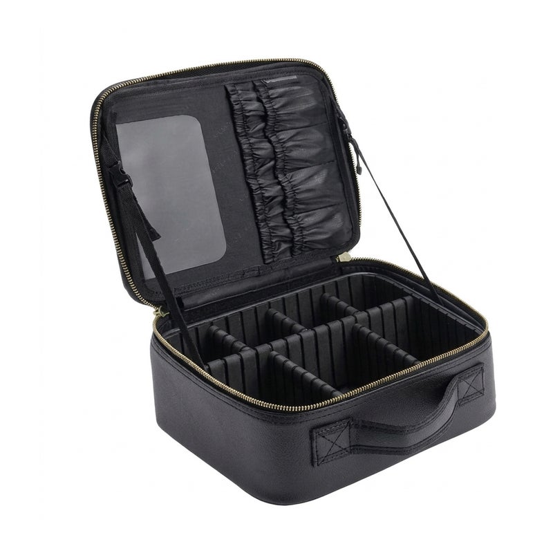 Large Capacity Cosmetic Organizer Bag with Cosmetic Pouch Black - Image 1